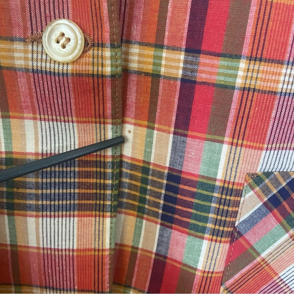 Vintage 1970s Orange Plaid Blazer By Prestige Of Boston Lightweight Lined Jacket - Picture 3 of 8